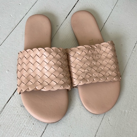 TKEES Woven Leather Slide Sandals - Picture 1 of 7